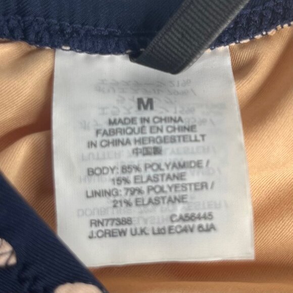 J Crew Bikini Swim Top Womens Medium Blue Cutouts Tie Neck Lined - Picture 7 of 8